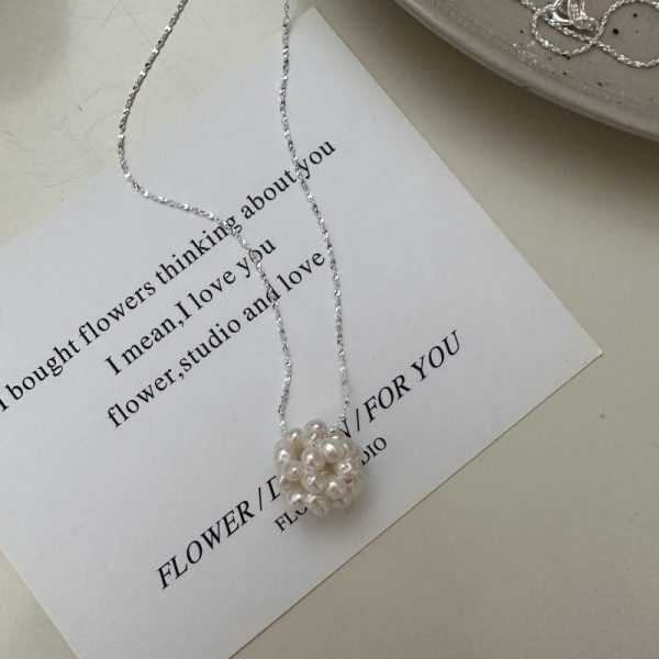 Wholesale 925 Sterling Silver Pearl Ball Necklace - Image 3