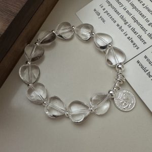 Wholesale 925 Sterling Silver Love White Crystal Portrait Necklace