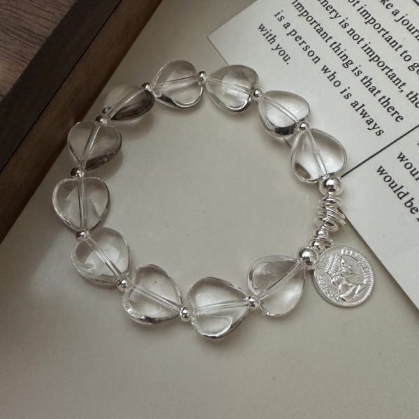 Wholesale 925 Sterling Silver Love White Crystal Portrait Necklace