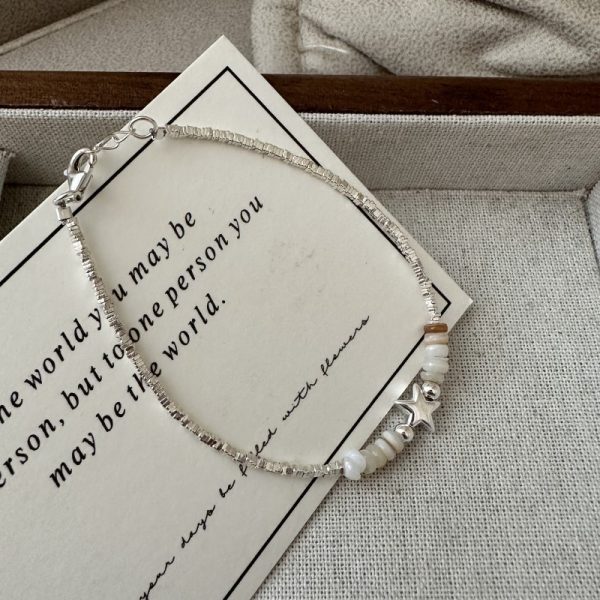Wholesale 925 Sterling Silver Mother Of Pearl Broken Silver Necklace - Image 3