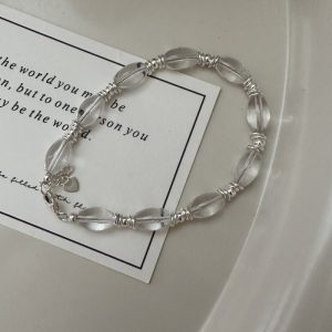 Wholesale 925 Sterling Silver Oval Rock Crystal Quartz Necklace