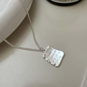 Wholesale 925 Sterling Silver Broken Card Necklace