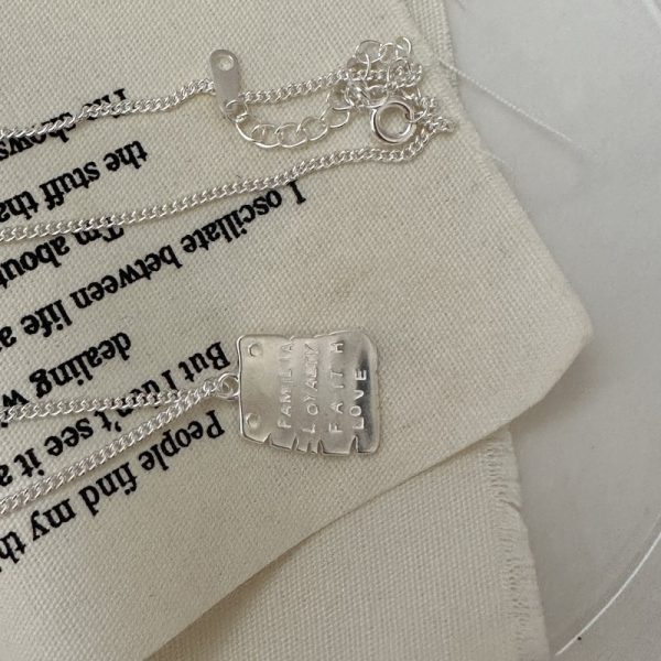 Wholesale 925 Sterling Silver Broken Card Necklace - Image 2