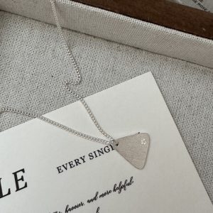 Wholesale 925 Sterling Silver Brushed Triangle Necklace
