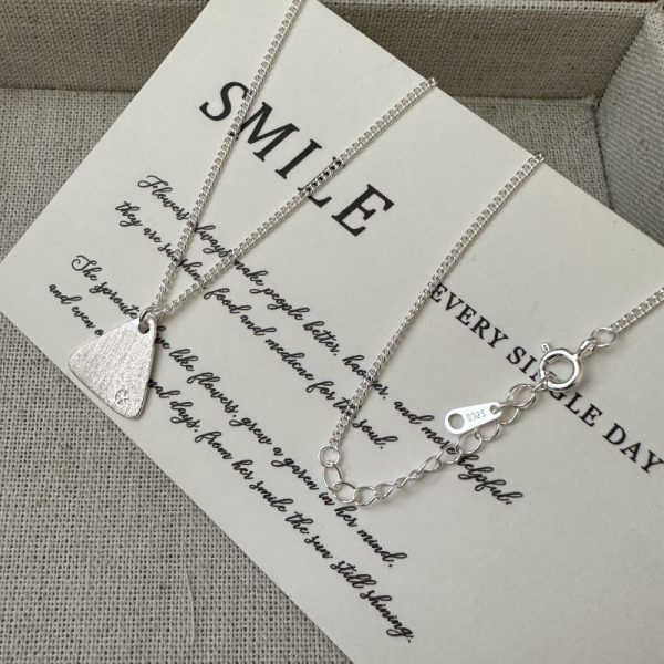 Wholesale 925 Sterling Silver Brushed Triangle Necklace - Image 2