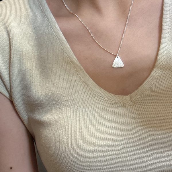Wholesale 925 Sterling Silver Brushed Triangle Necklace - Image 3