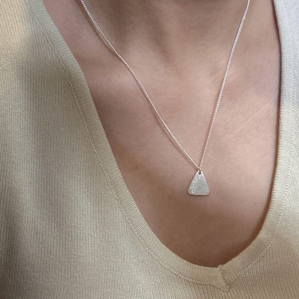 Wholesale 925 Sterling Silver Brushed Triangle Necklace - Image 4