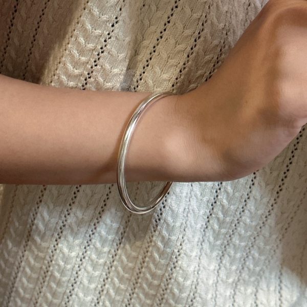Wholesale 925 Sterling Silver Basic Hollow Fashionable Bangle - Image 5