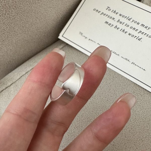 Wholesale 925 Sterling Silver Frosted Love Ring - Image 3