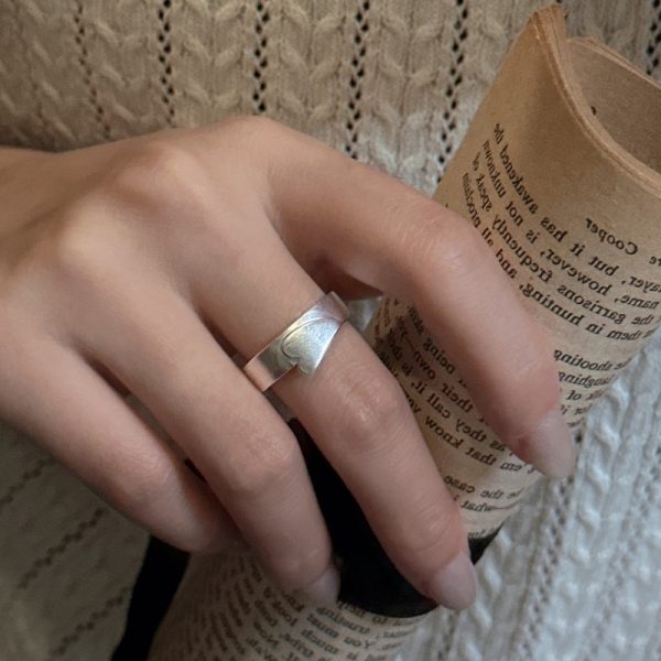 Wholesale 925 Sterling Silver Frosted Love Ring - Image 5