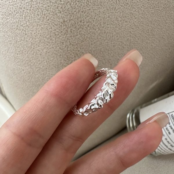 Wholesale 925 Sterling Silver Textured Fashion Ring - Image 2