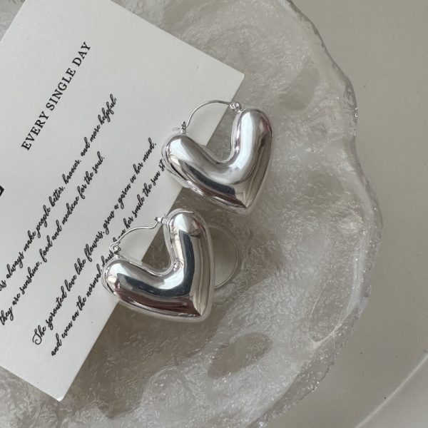 Wholesale 925 Sterling Silver Hollow Heart Earrings - Image 2