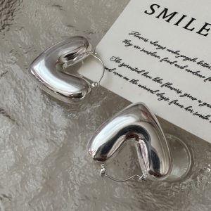 Wholesale 925 Sterling Silver Hollow Heart Earrings
