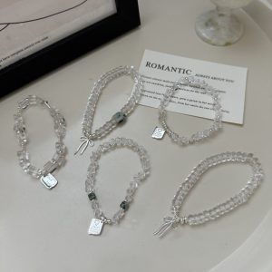 Wholesale 925 Sterling Silver Rock Crystal Quartz Bracelet