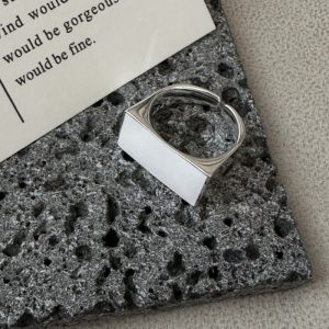 Wholesale 925 Sterling Silver Rectangular Enemal Ring