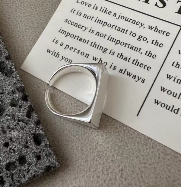 Wholesale 925 Sterling Silver Rectangular Enemal Ring - Image 3