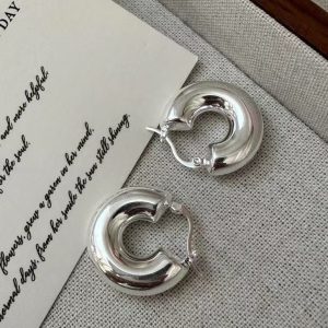 Wholesale 925 Sterling Silver Hollow Hoop Earrings