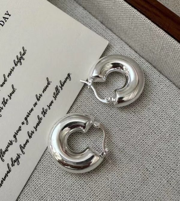 Wholesale 925 Sterling Silver Hollow Hoop Earrings