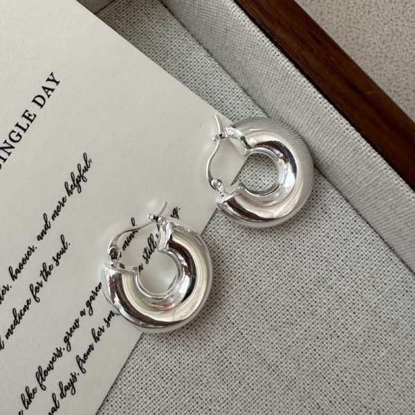 Wholesale 925 Sterling Silver Hollow Hoop Earrings - Image 2