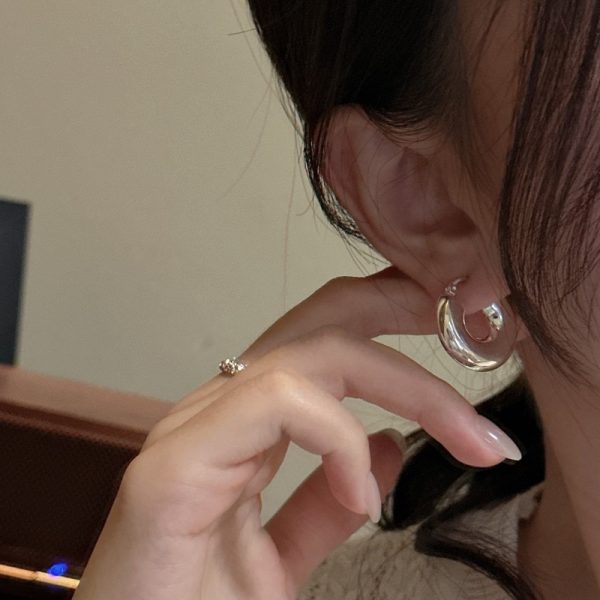 Wholesale 925 Sterling Silver Hollow Hoop Earrings - Image 4