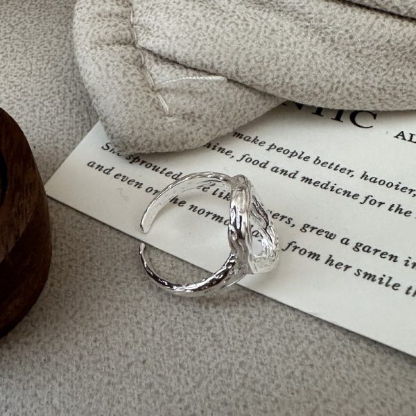 Wholesale 925 Sterling Silver Textured Oval Ring - Image 2