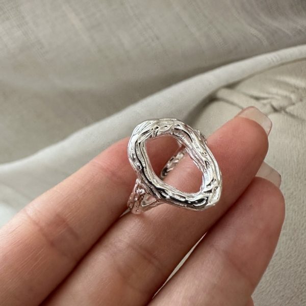 Wholesale 925 Sterling Silver Textured Oval Ring - Image 3