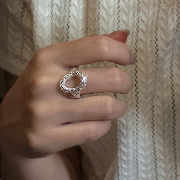 Wholesale 925 Sterling Silver Textured Oval Ring - Image 5