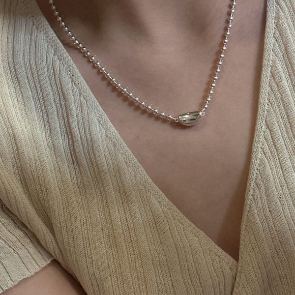 Wholesale 925 Sterling Silver Bead Collarbone Necklace - Image 3
