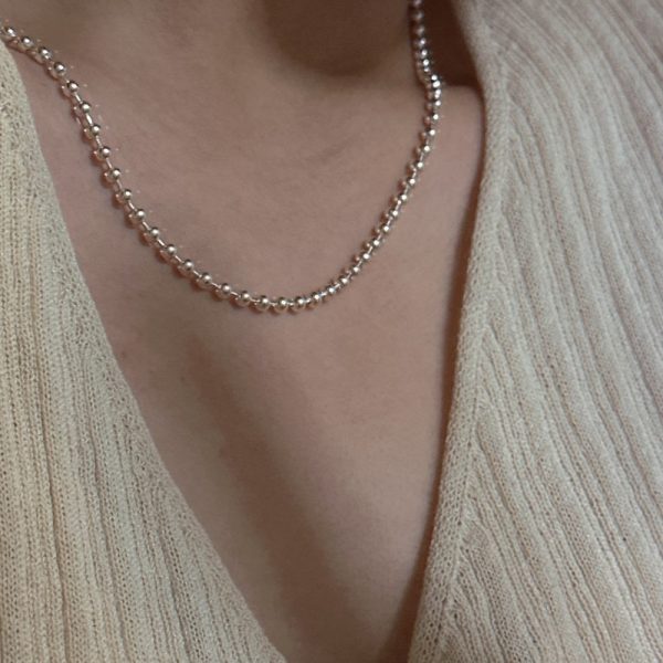 Wholesale 925 Sterling Silver Bead Collarbone Necklace - Image 4