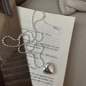 Wholesale 925 Sterling Silver Hollow Heart Necklace