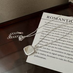 Wholesale 925 Sterling Silver Simple Square Necklace