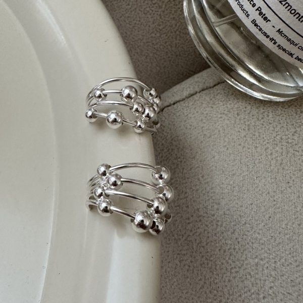 Wholesale 925 Sterling Silver Multilayer Beaded Earrings - Image 2