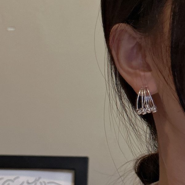 Wholesale 925 Sterling Silver Multilayer Beaded Earrings - Image 4