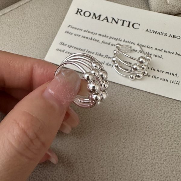 Wholesale 925 Sterling Silver Multilayer Beaded Earrings - Image 3