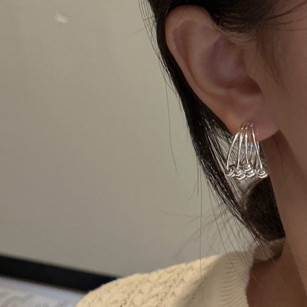 Wholesale 925 Sterling Silver Multilayer Beaded Earrings - Image 5
