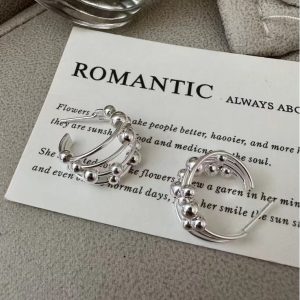 Wholesale 925 Sterling Silver Multilayer Beaded Earrings