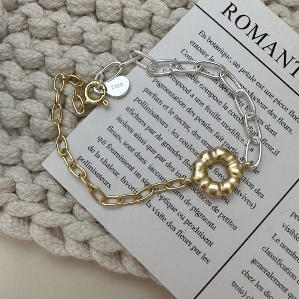 Wholesale 925 Sterling Silver Matte Floral Bracelet