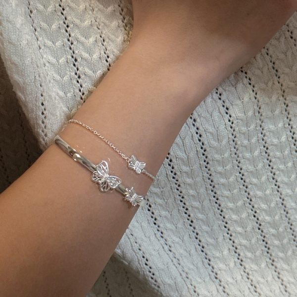 Wholesale 925 Sterling Silver Butterfly Bracelet Bangle - Image 4