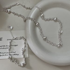 Wholesale 925 Sterling Silver Cat Eye Necklace & Bracelet