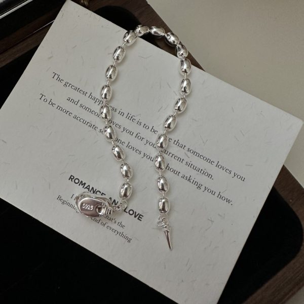 Wholesale 925 Sterling Silver Rice Bead Bracelet - Image 2