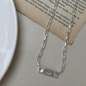 Wholesale 925 Sterling Silver Simple Matte Necklace