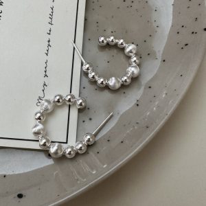 Wholesale 925 Sterling Silver Cat Eye Hoop Earrings