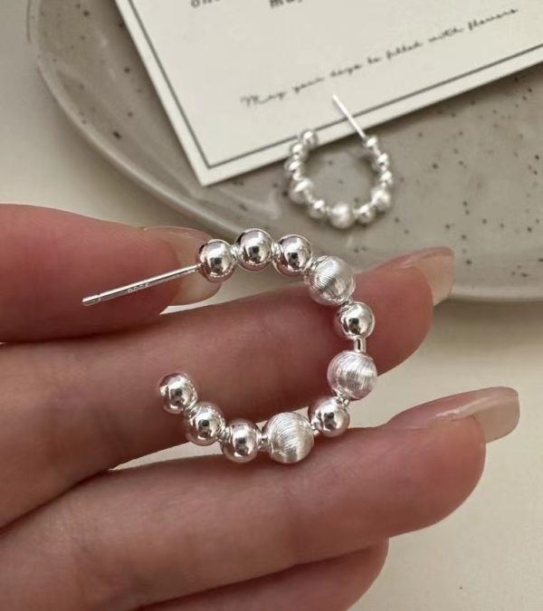 Wholesale 925 Sterling Silver Cat Eye Hoop Earrings - Image 2