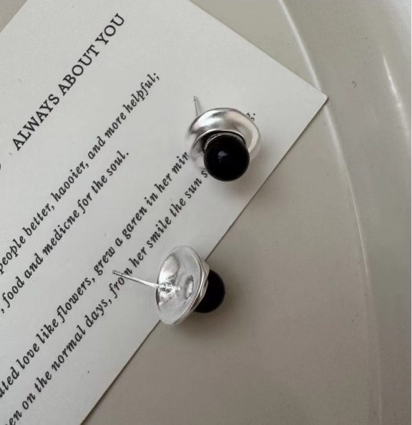 Wholesale 925 Sterling Silver Black Agate Earrings - Image 3