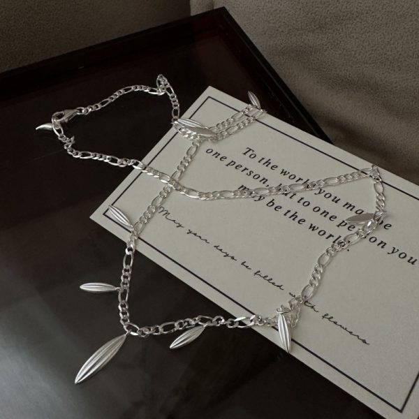 Wholesale 925 Sterling Silver Matte Fringe Necklace - Image 2