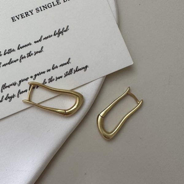 Wholesale 925 Sterling Silver  Simple Matte Earrings - Image 2