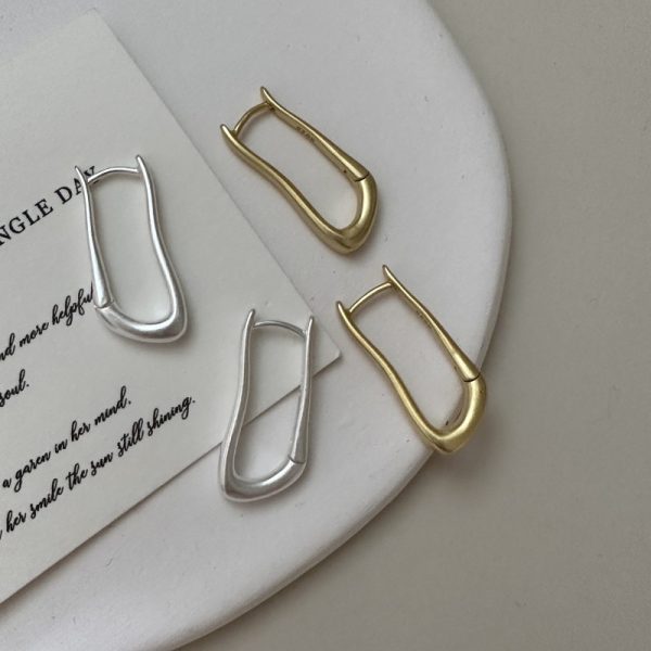 Wholesale 925 Sterling Silver  Simple Matte Earrings