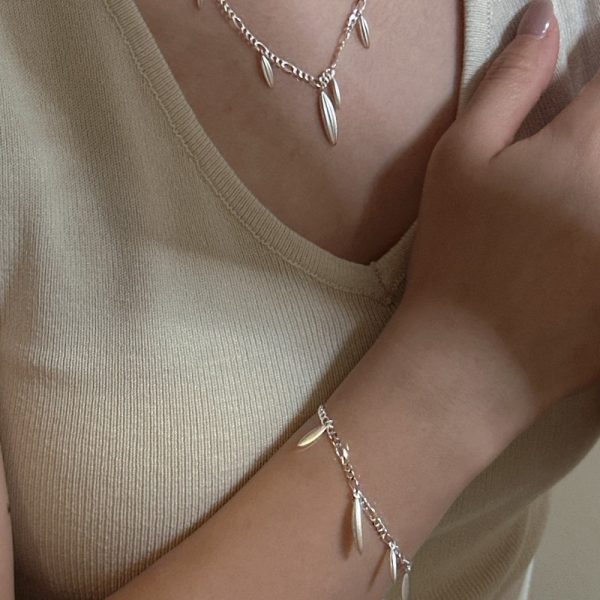 Wholesale 925 Sterling Silver Matte Fringe Necklace - Image 6