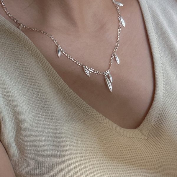 Wholesale 925 Sterling Silver Matte Fringe Necklace - Image 7