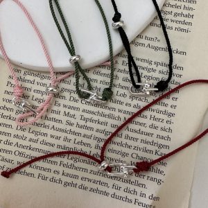 Wholesale 925 Sterling Silver Hoof Adjustable Cord Bracelet